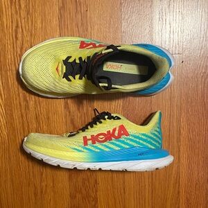 Hoka Vibrant Yellow and Blue Sneakers